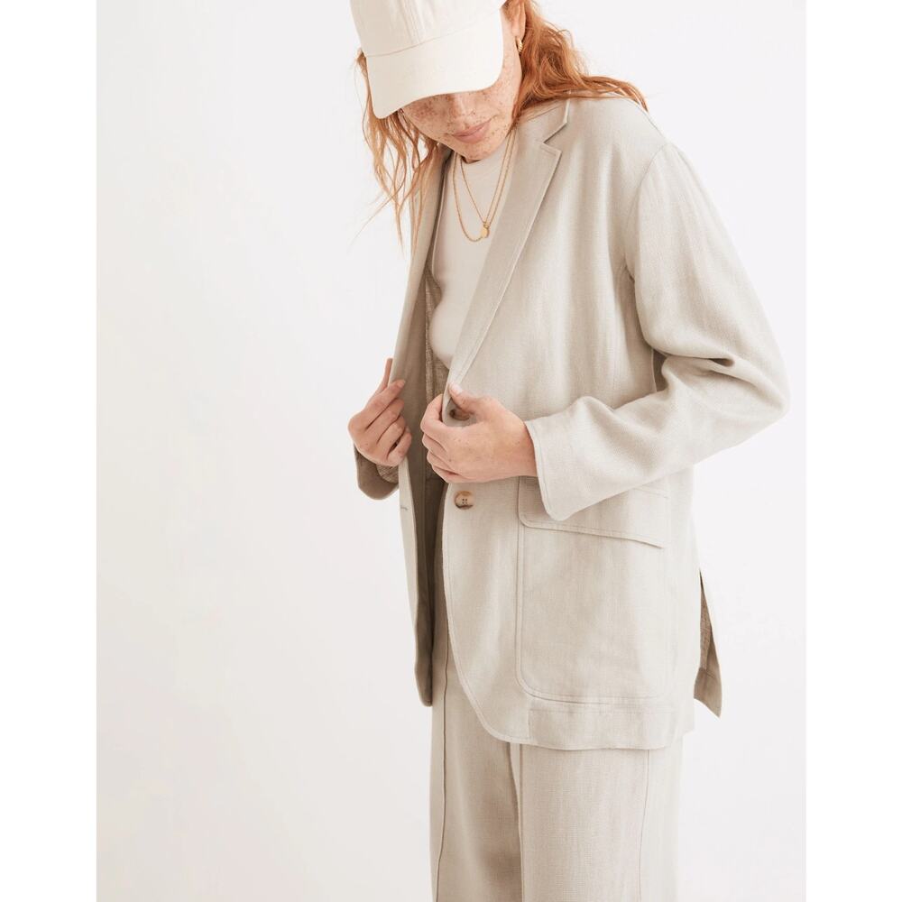 Madewell Women's Breezewoven Larsen Blazer/Pant Set, Blazer XS, Pants Sm, Sage